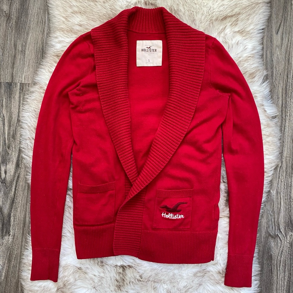 Y2K Hollister Red Cardigan Sweater